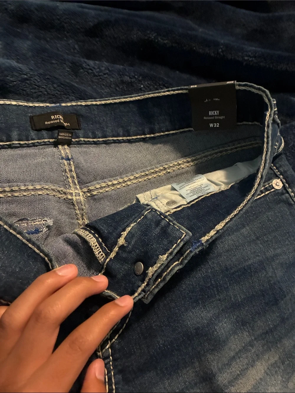 True Religion Dark Indigo Boot-Cut Jeans with Signature Back Pockets